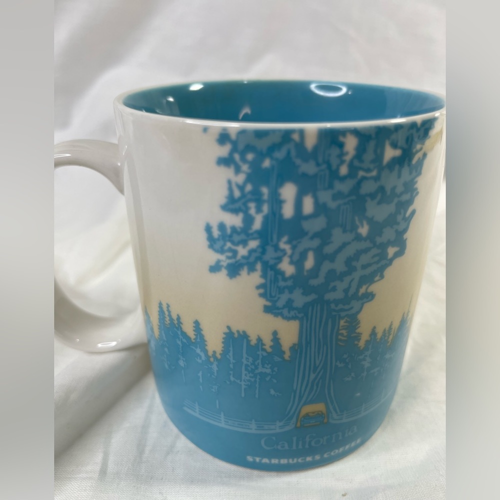 Starbucks Coffee California Mug 2009 Redwood Forest Palm Trees Surfer Beach - Picture 3 of 5